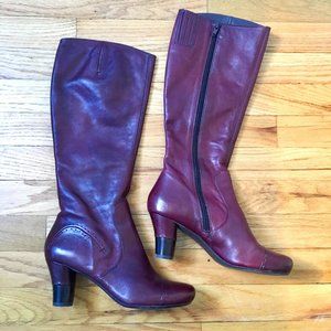 Biviel burgundy boots, like new